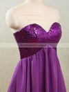 Best Purple Chiffon and Sequined Short/Mini Sweetheart Bridesmaid Dresses #PDS01012532