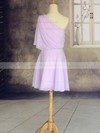 Affordable One Shoulder Chiffon Ruffles Short/Mini 1/2 Sleeve Bridesmaid Dresses #PDS01012533