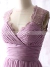 Latest Open Back Chiffon Lace V-neck Floor-length Bridesmaid Dresses #PDS01012534
