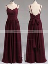 Fashion Sweetheart A-line Chiffon with Spaghetti Straps Open Back Bridesmaid Dresses #PDS01012539