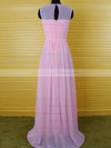 Floor-length Pearl Pink Chiffon Ruffles Sheath/Column Scoop Neck Bridesmaid Dress #PDS01012542