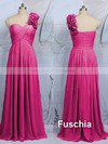 Amazing Lilac Chiffon Flower(s) One Shoulder Floor-length Bridesmaid Dress #PDS01012545