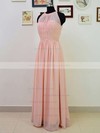 Girls Scoop Neck Ruffles Pink Chiffon A-line Bridesmaid Dresses #PDS01012551