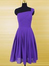 Different Chiffon Ruffles A-line Purple One Shoulder Bridesmaid Dresses #PDS01012554