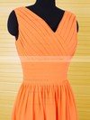 Classy Chiffon Ruffles Knee-length V-neck Orange Bridesmaid Dresses #PDS01012556