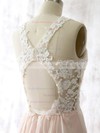 Sheath/Column Short/Mini Chiffon with Appliques Lace Open Back Best Bridesmaid Dresses #PDS01012558