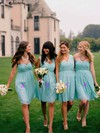 Classy Light Sky Blue Chiffon Ruffles Sweetheart Short/Mini Bridesmaid Dress #PDS01012563