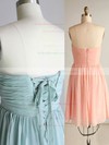 Girls Short/Mini Chiffon Ruffles Lace-up Sweetheart Pink Bridesmaid Dress #PDS01012569