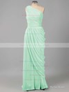 Designer Sheath/Column Royal Blue Chiffon Ruched One Shoulder Bridesmaid Dresses #PDS01012578