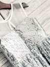 Short/Mini Ruffles Scoop Neck Gorgeous Silver Sequined Flower Girl Dresses #PDS01031850