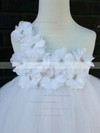 White Ankle-length Good Tulle with Flower(s) Empire One Shoulder Flower Girl Dresses #PDS01031854