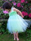 Fashion Empire Tulle Ruffles Knee-length Halter Flower Girl Dresses #PDS01031856
