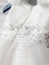 White Ball Gown Satin Organza Beading Cheap Scoop Neck Flower Girl Dress #PDS01031887