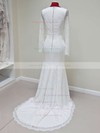 New Trumpet/Mermaid Lace Ivory Long Sleeve Scoop Neck Wedding Dresses #PDS00021428