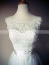 White Lace Tulle with Sashes/Ribbons Floor-length Vintage Wedding Dresses #PDS00021435