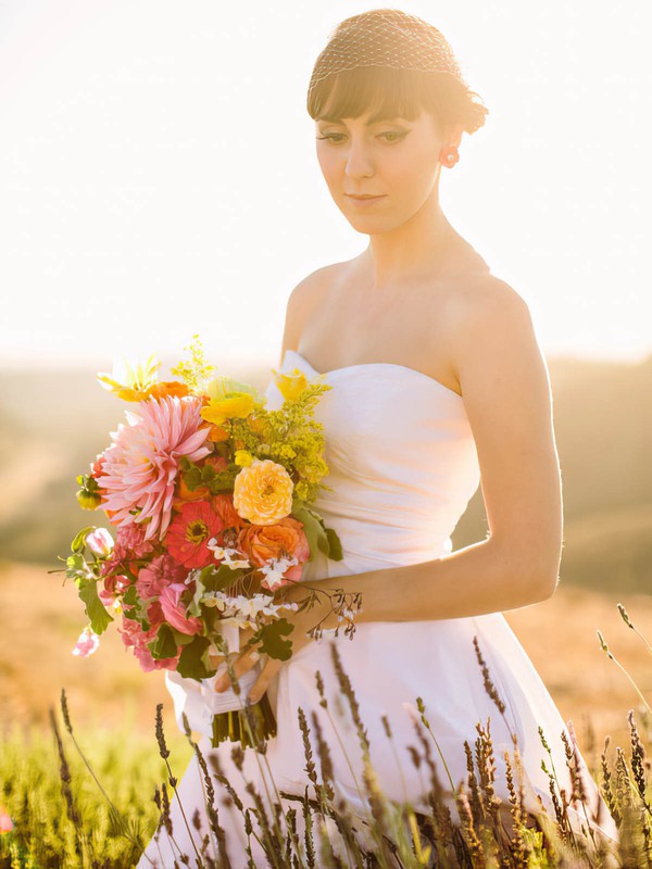 Tulle Taffeta A-line Sweetheart Knee-length Wedding Dresses #PDS00021449