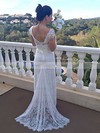 Nicest Trumpet/Mermaid Ivory Lace Cap Straps Off-the-shoulder Wedding Dresses #PDS00021460