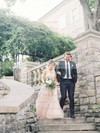 Champagne Tulle with Appliques Lace V-neck Unique Wedding Dresses #PDS00021495