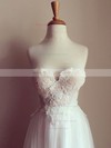 Ivory Chiffon Sweetheart Open Back Appliques Lace A-line Wedding Dresses #PDS00021507