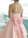 Pink Satin with Bow Knee-length Strapless Online Bridesmaid Dresses #PDS01012217