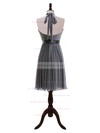 A-line Knee-length Chiffon Sashes/Ribbons Halter Bridesmaid Dresses #PDS01012608