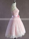 Short/Mini Pink Modest Lace Sashes / Ribbons Strapless Wedding Dresses #PDS00021635