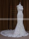 Sweetheart Ivory Lace Beading Lace-up Chapel Train Wedding Dresses #PDS00021687