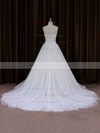 Sweetheart Ivory Tulle Ruffles Chapel Train Inexpensive Wedding Dresses #PDS00021701
