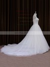 Sweetheart Ivory Tulle Ruffles Chapel Train Inexpensive Wedding Dresses #PDS00021701
