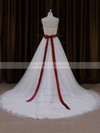 Sweetheart Sashes/Ribbons Lace-up Ball Gown Ivory Tulle Wedding Dress #PDS00021779