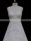 Sweetheart Ivory Tulle Appliques Lace Court Train Unique Wedding Dress #PDS00021796
