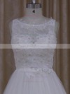 Princess Ivory Tulle Scoop Neck Appliques Lace Pretty Wedding Dress #PDS00021812