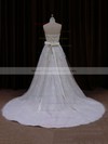 Court Train Ivory Beautiful Tulle Appliques Lace A-line Wedding Dress #PDS00021815
