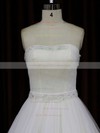Ivory Tulle Chapel Train Beading Strapless Beautiful Wedding Dress #PDS00021833