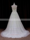 Elegant Princess Appliques Lace Ivory Tulle Scoop Neck Wedding Dresses #PDS00021834