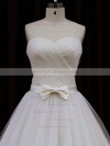 Modest Sweetheart Tulle with Sashes/Ribbons Chapel Train Ivory Wedding Dresses #PDS00021840