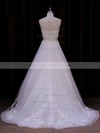 Princess Appliques Lace Sweetheart Ivory Organza Wedding Dresses #PDS00021848