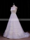 Princess Appliques Lace Sweetheart Ivory Organza Wedding Dresses #PDS00021848