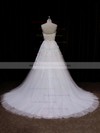 Ivory Tulle Appliques Lace Sweetheart Lace-up Elegant Wedding Dress #PDS00021849