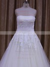 Boutique Strapless Tulle Lace-up with Appliques Lace Ivory Wedding Dresses #PDS00021856