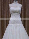 Inexpensive Ivory Court Train Tulle Appliques Lace Sweetheart Wedding Dresses #PDS00021873