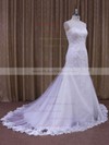 White Sweetheart Tulle with Appliques Lace Trumpet/Mermaid Wedding Dresses #PDS00021874
