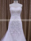 White Sweetheart Tulle with Appliques Lace Trumpet/Mermaid Wedding Dresses #PDS00021874