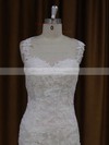 Trumpet/Mermaid Ivory Satin Tulle with Appliques Lace Sweetheart Wedding Dresses #PDS00021920