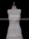 Ivory Trumpet/Mermaid Tulle Appliques Lace Sweep Train Wedding Dresses #PDS00021924