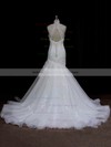 Vintage Sweetheart Ivory Satin Tulle Appliques Lace Trumpet/Mermaid Wedding Dresses #PDS00021935