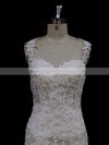 Vintage Sweetheart Ivory Satin Tulle Appliques Lace Trumpet/Mermaid Wedding Dresses #PDS00021935