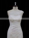 Modest Ivory One Shoulder Lace Sequins Trumpet/Mermaid Wedding Dresses #PDS00021940