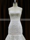 Best Ivory Tulle Appliques Lace Chapel Train Trumpet/Mermaid Wedding Dresses #PDS00021959