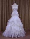 White Trumpet/Mermaid Tulle Appliques Lace Sweetheart Modern Wedding Dress #PDS00021987